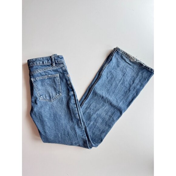 ZARA Medium Wash Denim High Rise Flared Leg Jeans, Size 8/30 - Picture 2 of 12